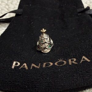 Pandora Silver and Gold Christmas Tree Ring
